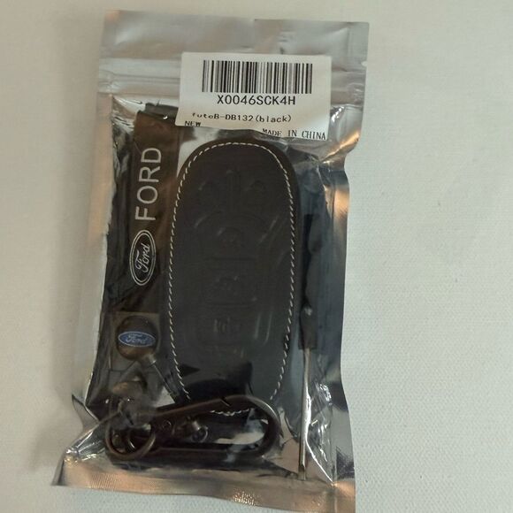 Ford Key Fob Keychain and Fob Case Cover in Black Leather NWT - Picture 8 of 8